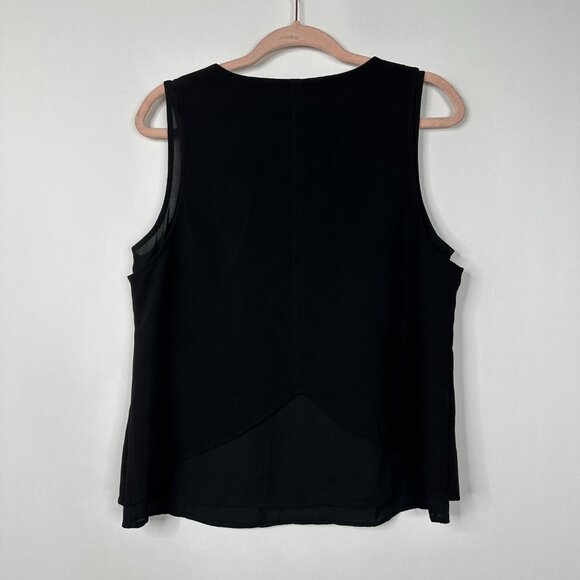 2/$30 White House Black Market V-Neck Lined Sleeveless Shell Black #A0053 - Picture 4 of 9